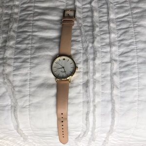 Kate Spade leather rose gold watch
